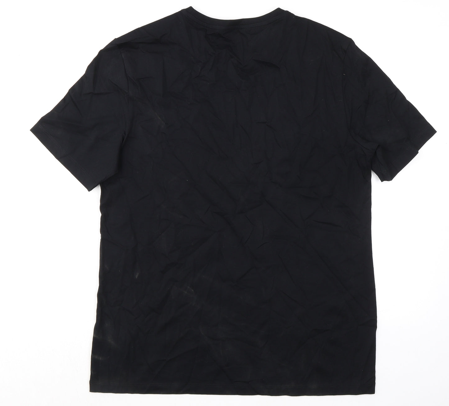 Autograph Mens Black Cotton T-Shirt Size M Crew Neck