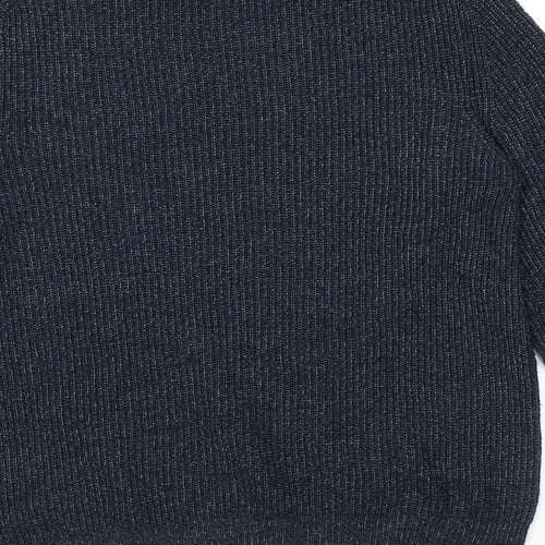 Marks and Spencer Mens Blue Crew Neck Polyamide Pullover Jumper Size M Long Sleeve