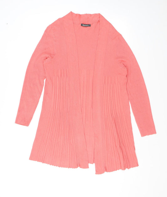 Bonmarché Womens Pink V-Neck Viscose Cardigan Jumper Size S