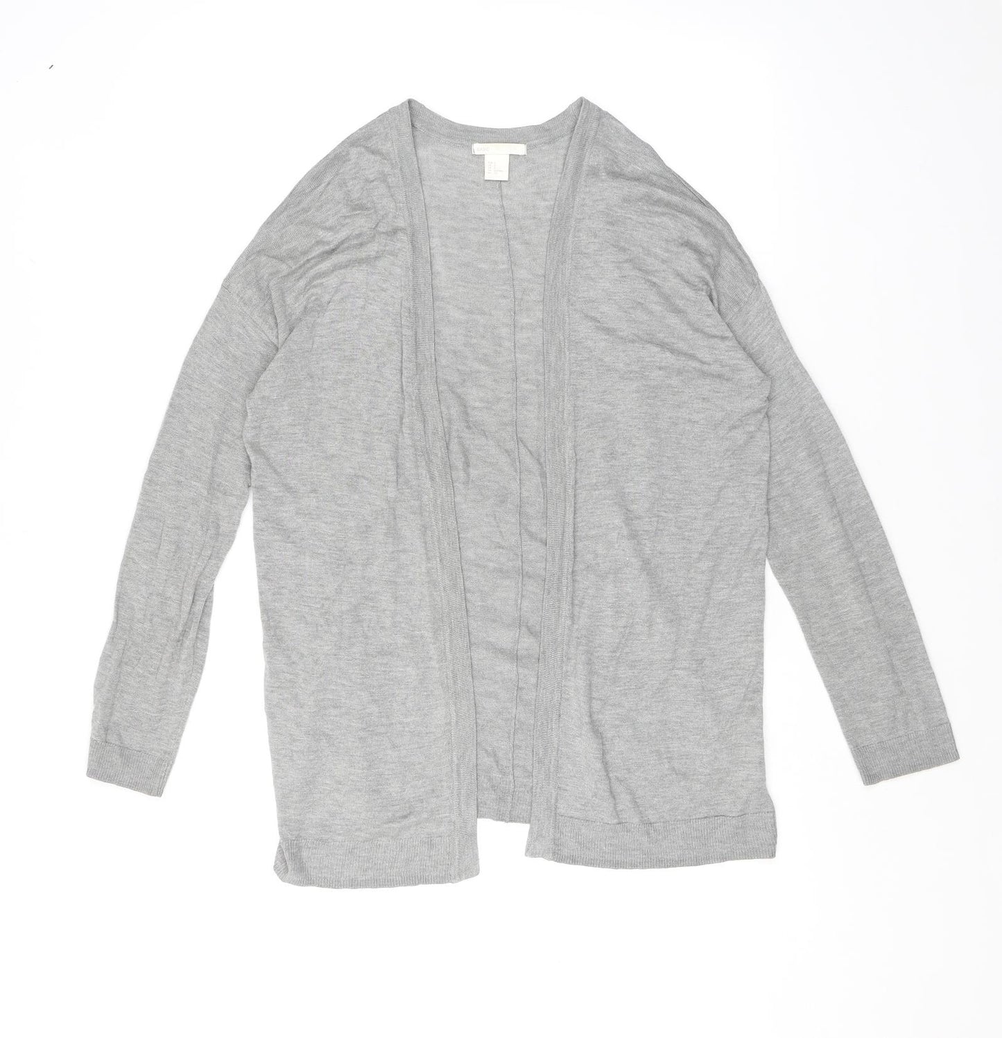 H&M Womens Grey V-Neck Acrylic Cardigan Jumper Size S