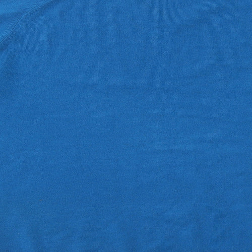 Blue Harbour Mens Blue V-Neck Acrylic Pullover Jumper Size XL Long Sleeve