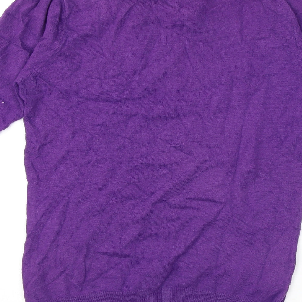 NEXT Womens Purple Boat Neck Cotton Pullover Jumper Size 6