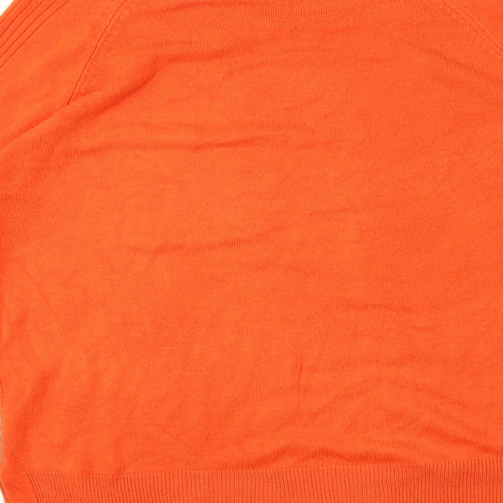 NEXT Womens Orange Boat Neck Acrylic Pullover Jumper Size 8