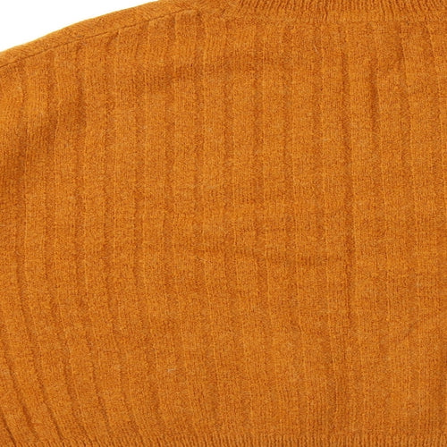 ASOS Womens Orange Roll Neck Acrylic Pullover Jumper Size 10