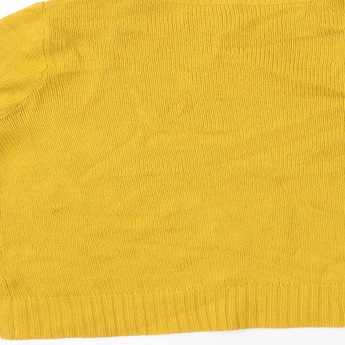 H&M Womens Yellow Round Neck Acrylic Pullover Jumper Size XS
