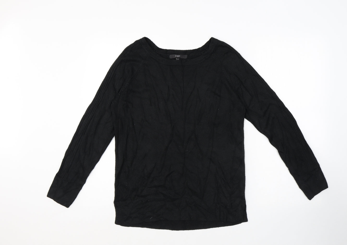 NEXT Womens Black Round Neck Acrylic Pullover Jumper Size 12