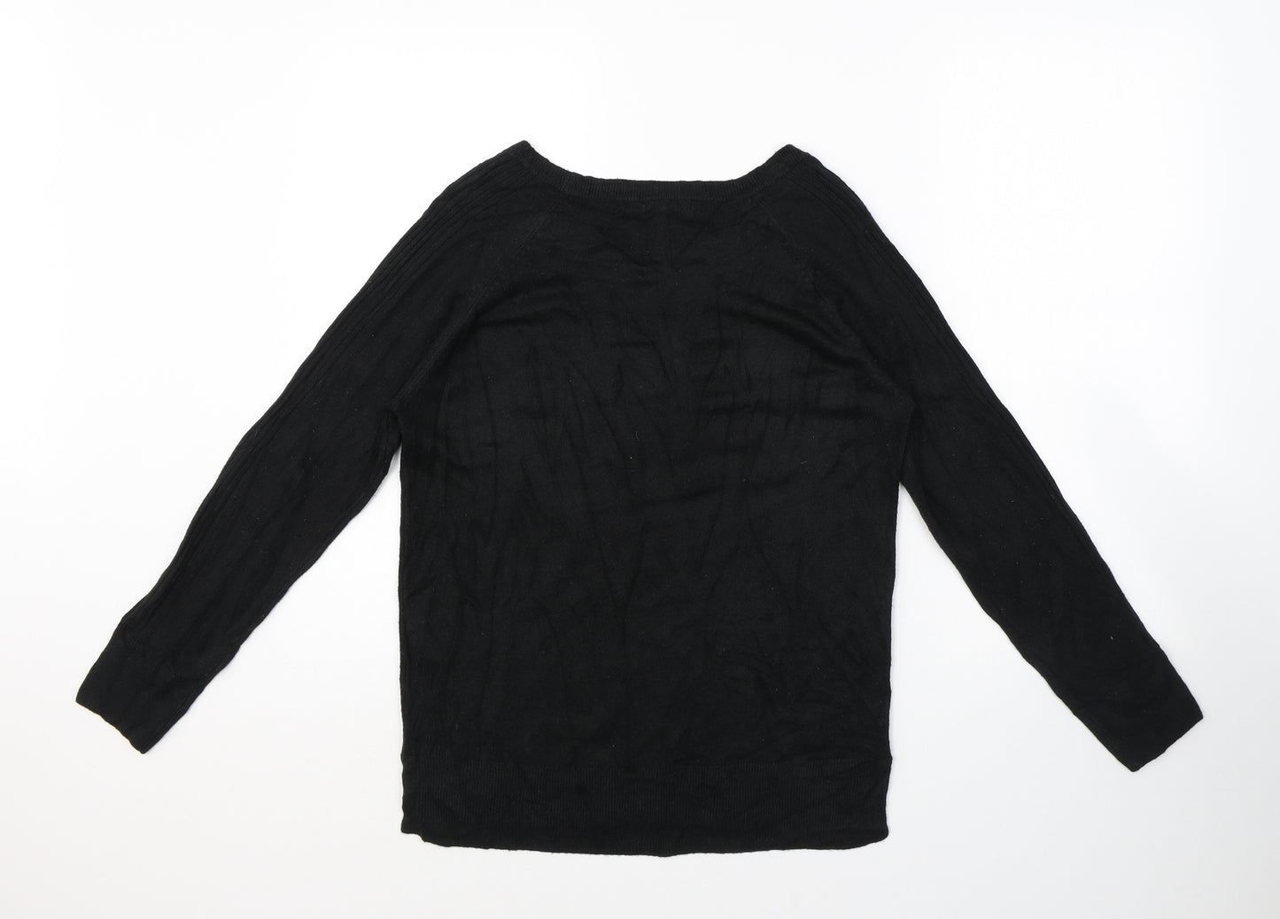NEXT Womens Black Round Neck Acrylic Pullover Jumper Size 12