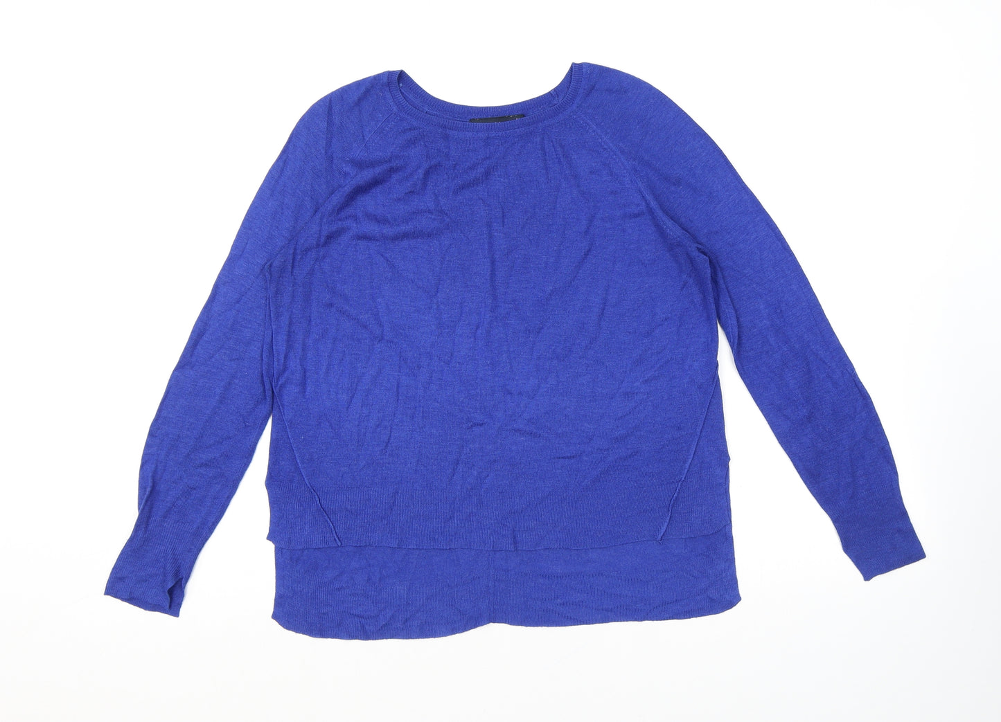 Zara Womens Blue Round Neck Acrylic Pullover Jumper Size S