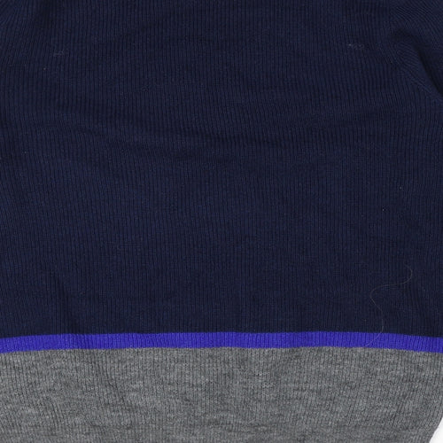 Marks and Spencer Mens Blue Round Neck Polyester Pullover Jumper Size XL Long Sleeve