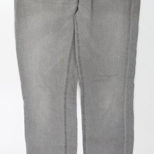 Denim & Co. Womens Grey Cotton Skinny Jeans Size 16 L32 in Regular Zip