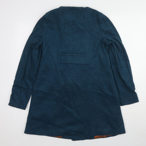 Zara Womens Blue Pea Coat Coat Size XS Button