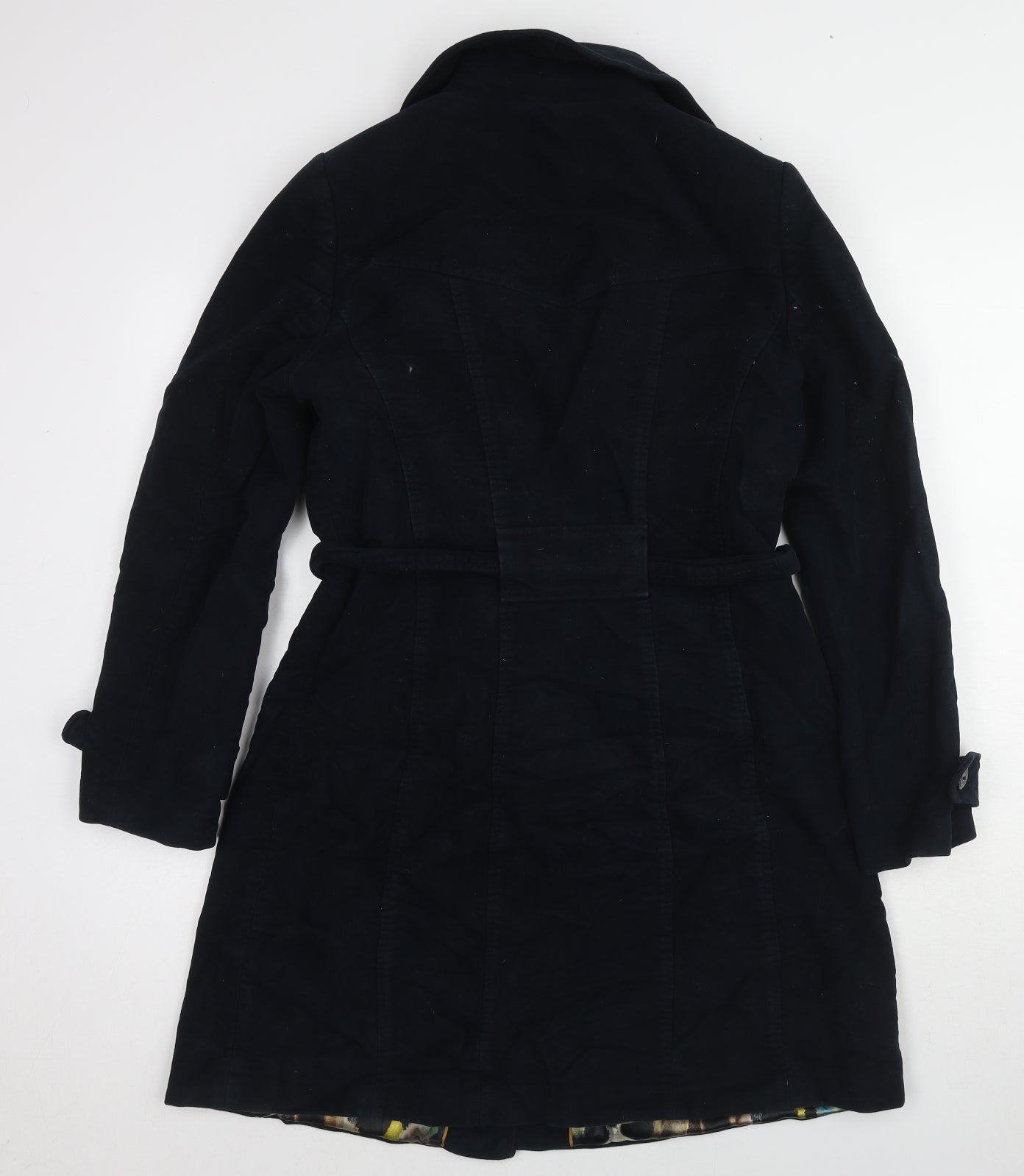 Per Una Womens Blue Overcoat Coat Size 10 Button