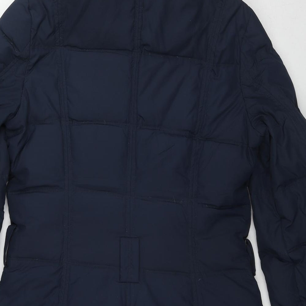 EDC Womens Blue Quilted Coat Size S Zip