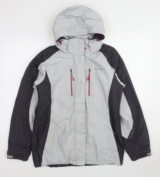 Regatta Womens Grey Windbreaker Jacket Size 12 Zip