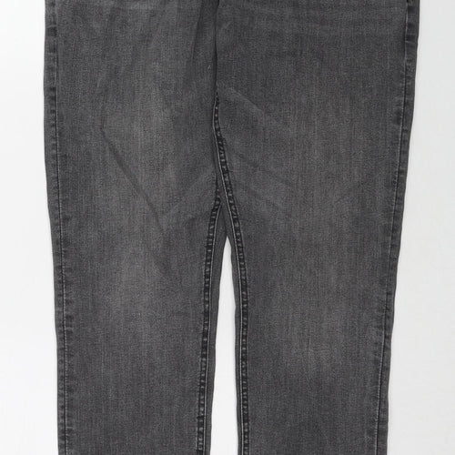 George Mens Grey Cotton Skinny Jeans Size 34 in L32 in Regular Zip