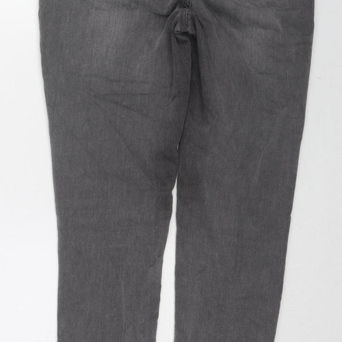 Nutmeg Womens Grey Cotton Skinny Jeans Size 12 L27 in Regular Zip