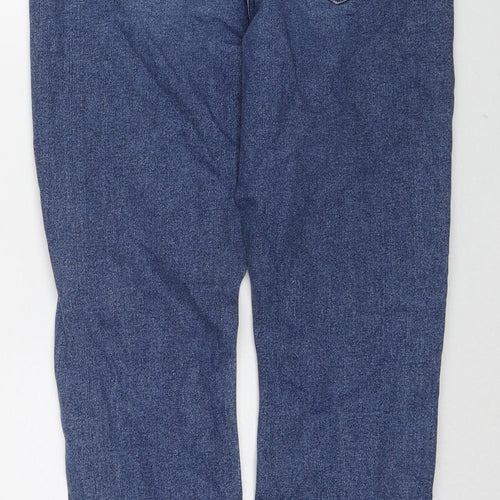 New Look Womens Blue Cotton Straight Jeans Size 12 L29 in Regular Zip