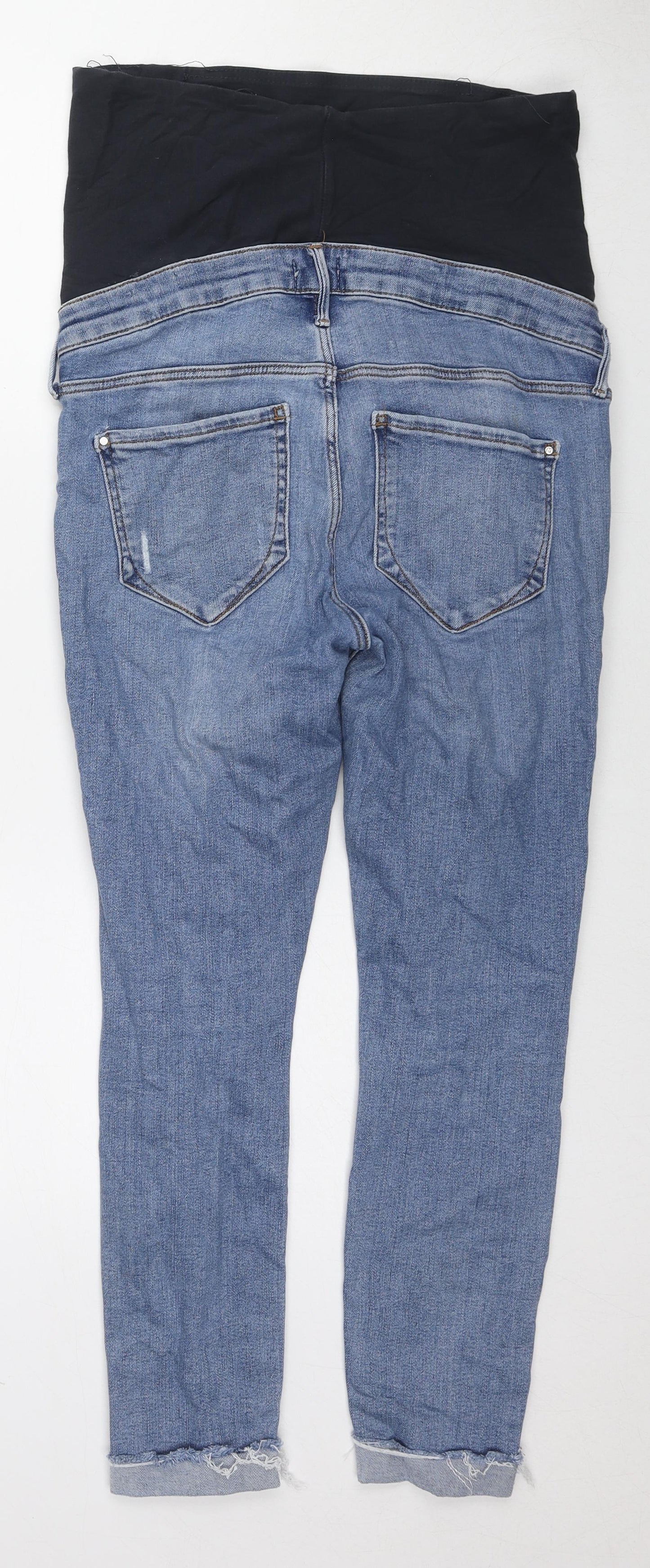 River Island Womens Blue Cotton Skinny Jeans Size 10 L25 in Regular Zip