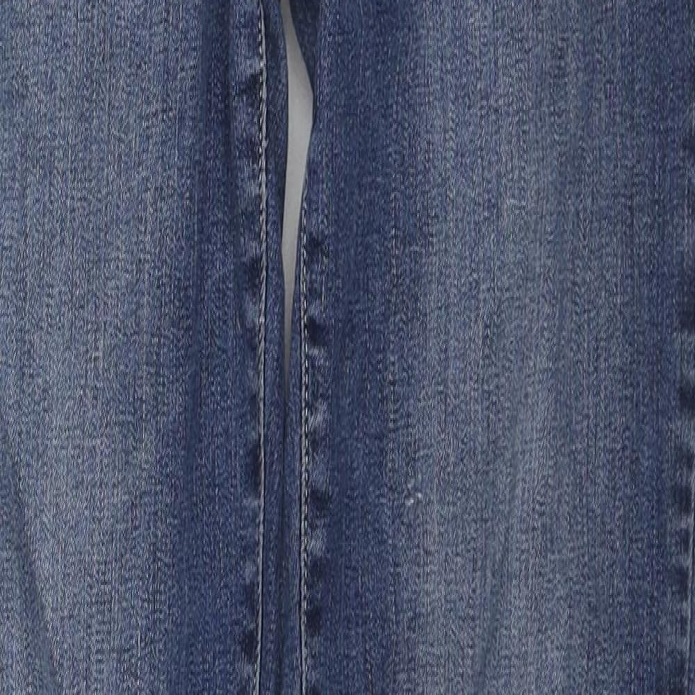Mint Velvet Womens Blue Cotton Straight Jeans Size 12 L29 in Regular Zip