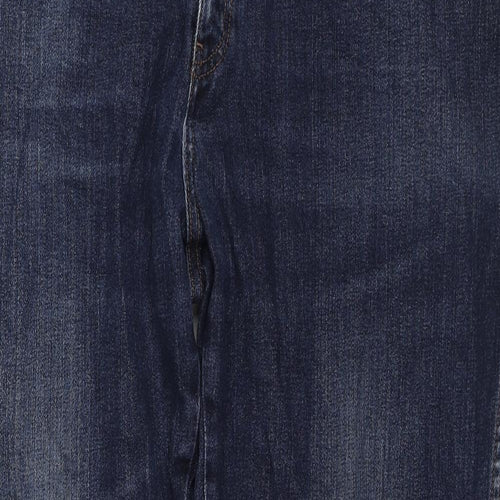 Wrangler Mens Blue Cotton Straight Jeans Size 44 in L34 in Regular Zip