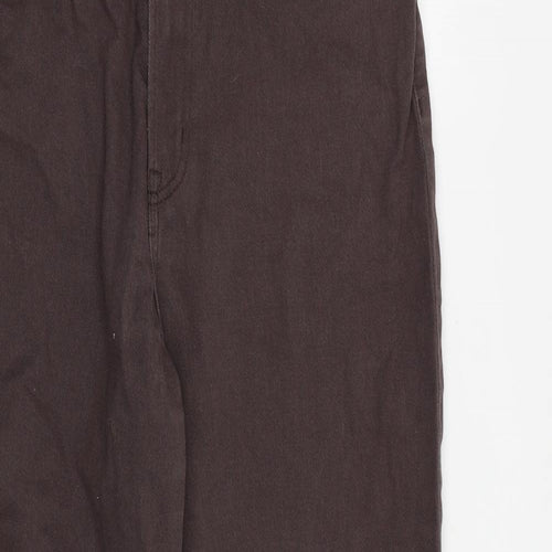 H&M Womens Brown Cotton Tapered Jeans Size 12 L27 in Regular Zip
