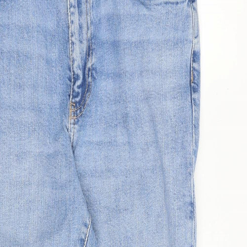 Mango Womens Blue Cotton Tapered Jeans Size 10 L27 in Regular Zip
