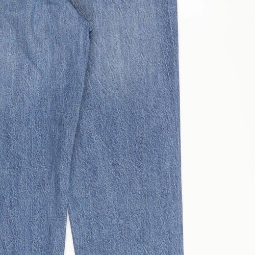 Zara Womens Blue Cotton Flared Jeans Size 10 L35 in Regular Zip