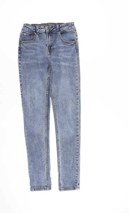 Denim & Co. Boys Blue Cotton Skinny Jeans Size 10-11 Years L27 in Slim Zip