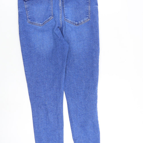 New Look Womens Blue Cotton Skinny Jeans Size 14 L27 in Regular Zip