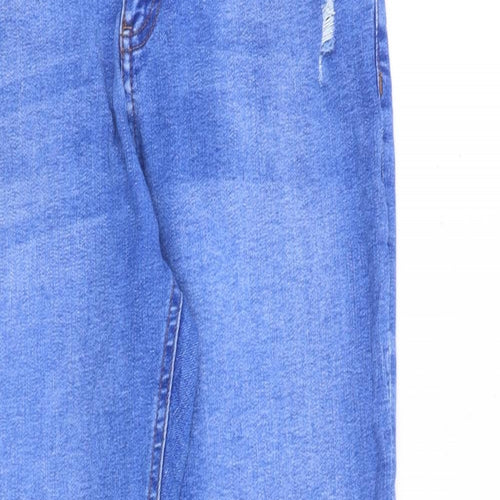 Denim & Co. Womens Blue Cotton Skinny Jeans Size 14 L27 in Regular Zip