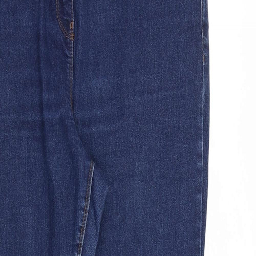 Papaya Womens Blue Cotton Skinny Jeans Size 14 L29 in Regular Zip