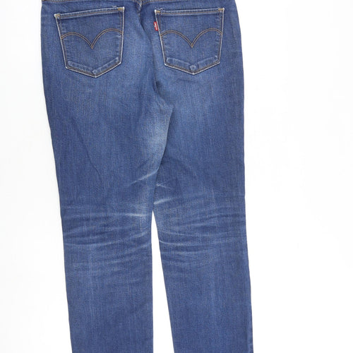 Levi's Womens Blue Cotton Straight Jeans Size 30 in L28 in Slim Zip