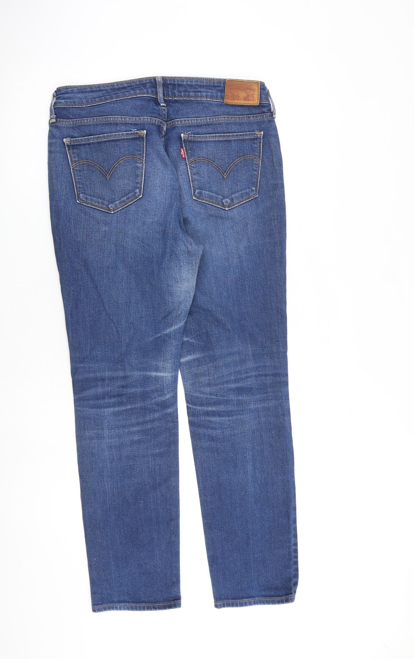 Levi's Womens Blue Cotton Straight Jeans Size 30 in L28 in Slim Zip
