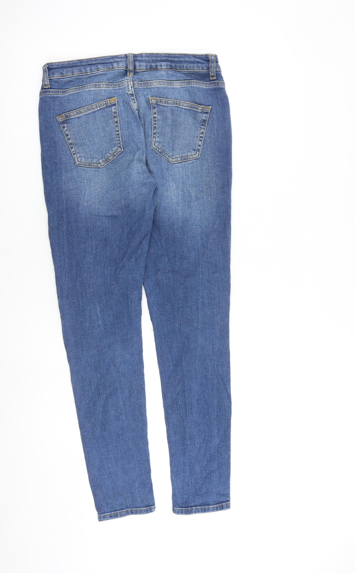 Denim & Co. Womens Blue Cotton Skinny Jeans Size 12 L29 in Regular Zip