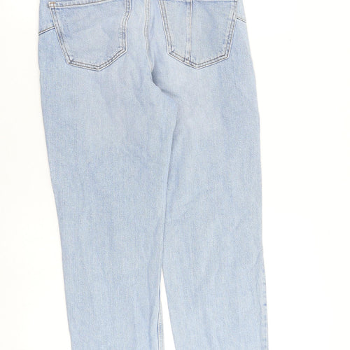 River Island Womens Blue Cotton Mom Jeans Size 8 L26 in Regular Zip