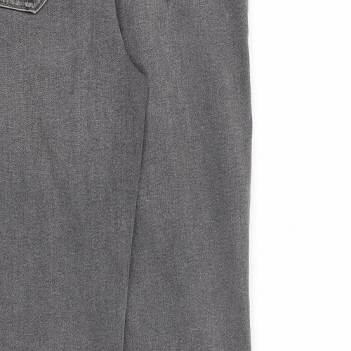 Marks and Spencer Womens Grey Cotton Skinny Jeans Size 12 L29 in Slim Zip