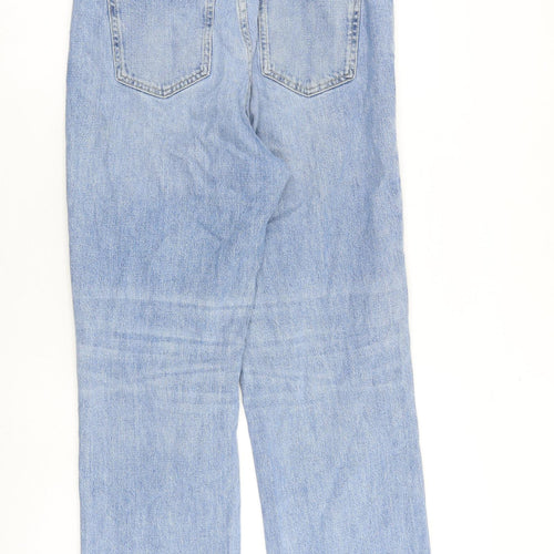 Marks and Spencer Womens Blue Cotton Boyfriend Jeans Size 10 L27 in Regular Zip