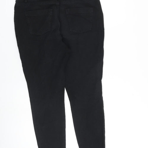 TU Womens Black Cotton Skinny Jeans Size 14 L26 in Regular Zip