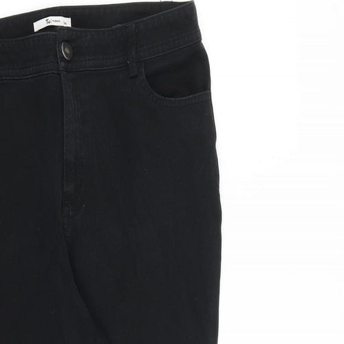 TU Womens Black Cotton Skinny Jeans Size 14 L26 in Regular Zip