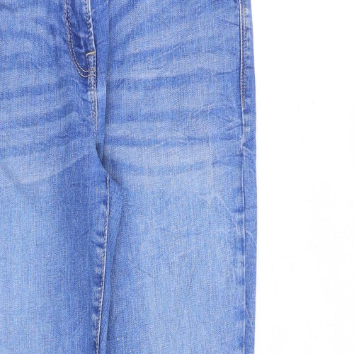 NEXT Womens Blue Cotton Skinny Jeans Size 10 L30 in Slim Zip