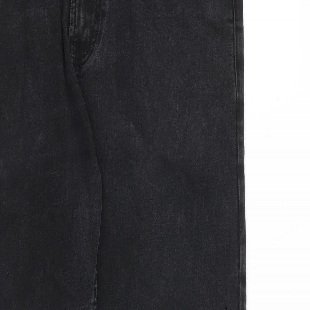 NEXT Mens Black Cotton Straight Jeans Size 34 in L29 in Slim Zip