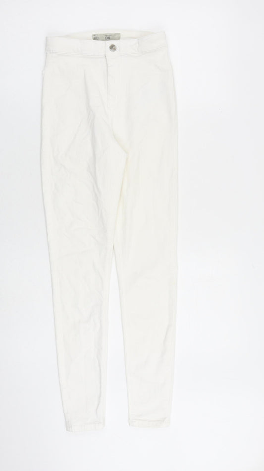 Topshop Womens White Cotton Skinny Jeans Size 26 in L32 in Regular Zip