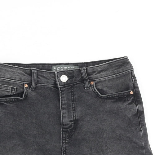 Denim & Co. Womens Grey Cotton Cut-Off Shorts Size 8 L3 in Regular Zip