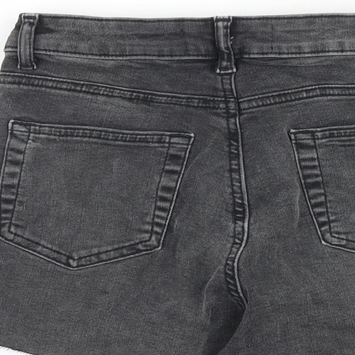 Denim & Co. Womens Grey Cotton Cut-Off Shorts Size 8 L3 in Regular Zip