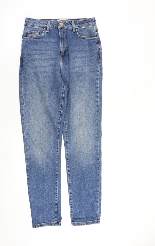 New Look Womens Blue Cotton Tapered Jeans Size 10 L28 in Regular Zip