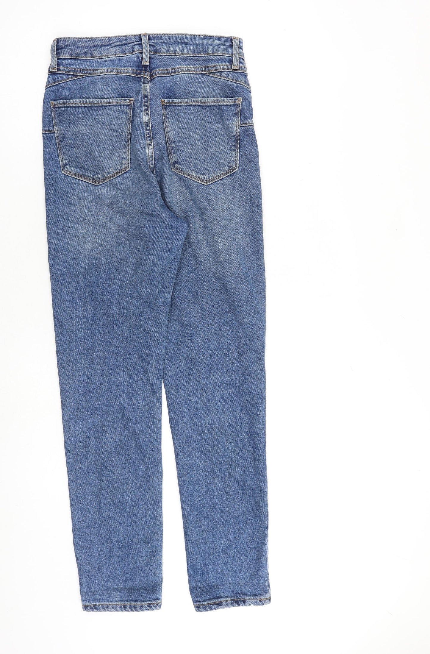 New Look Womens Blue Cotton Tapered Jeans Size 10 L28 in Regular Zip