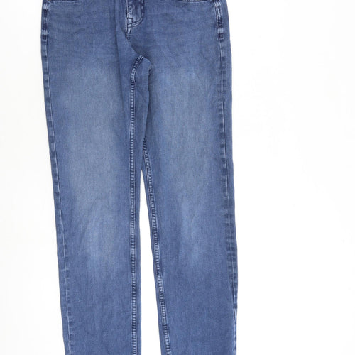 Livergy Mens Blue Cotton Straight Jeans Size 30 in L31 in Regular Zip