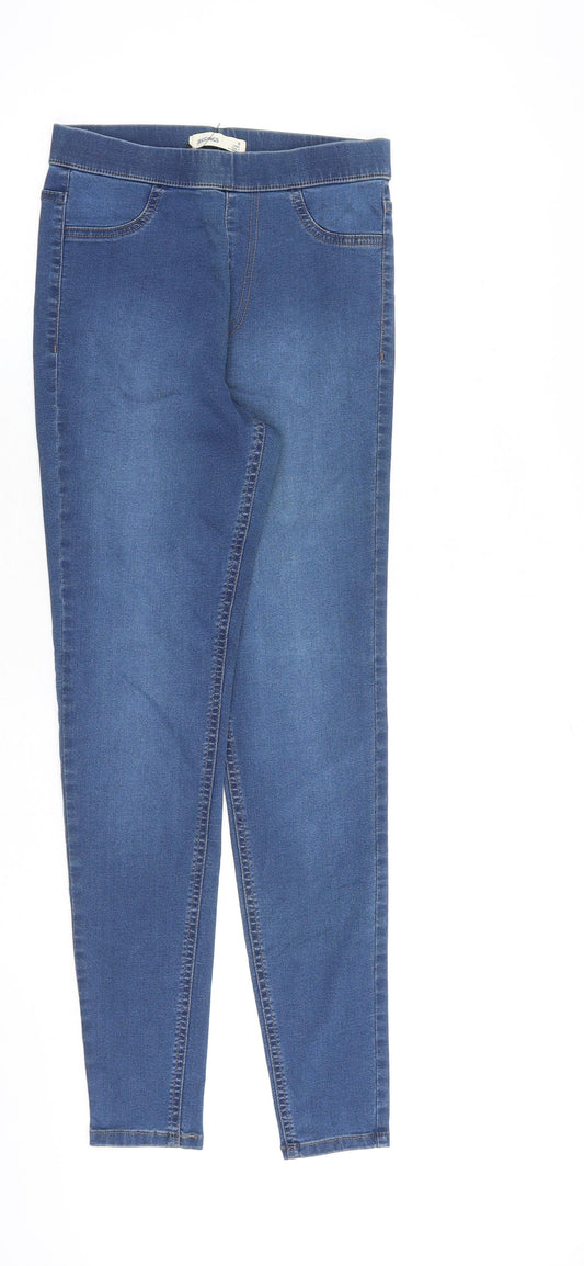 Marks and Spencer Womens Blue Cotton Skinny Jeans Size 8 L30 in Regular