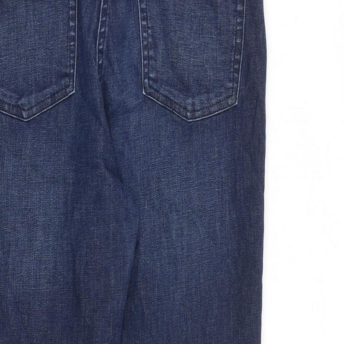 Debenhams Womens Blue Cotton Cropped Jeans Size 12 L23 in Regular Zip