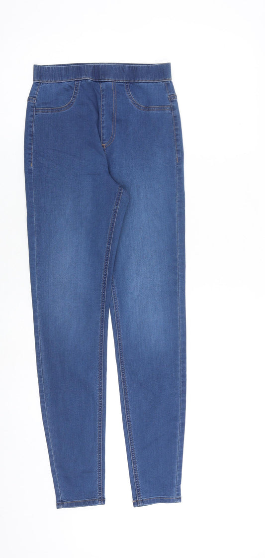 Marks and Spencer Womens Blue Cotton Jegging Jeans Size 6 L29 in Slim